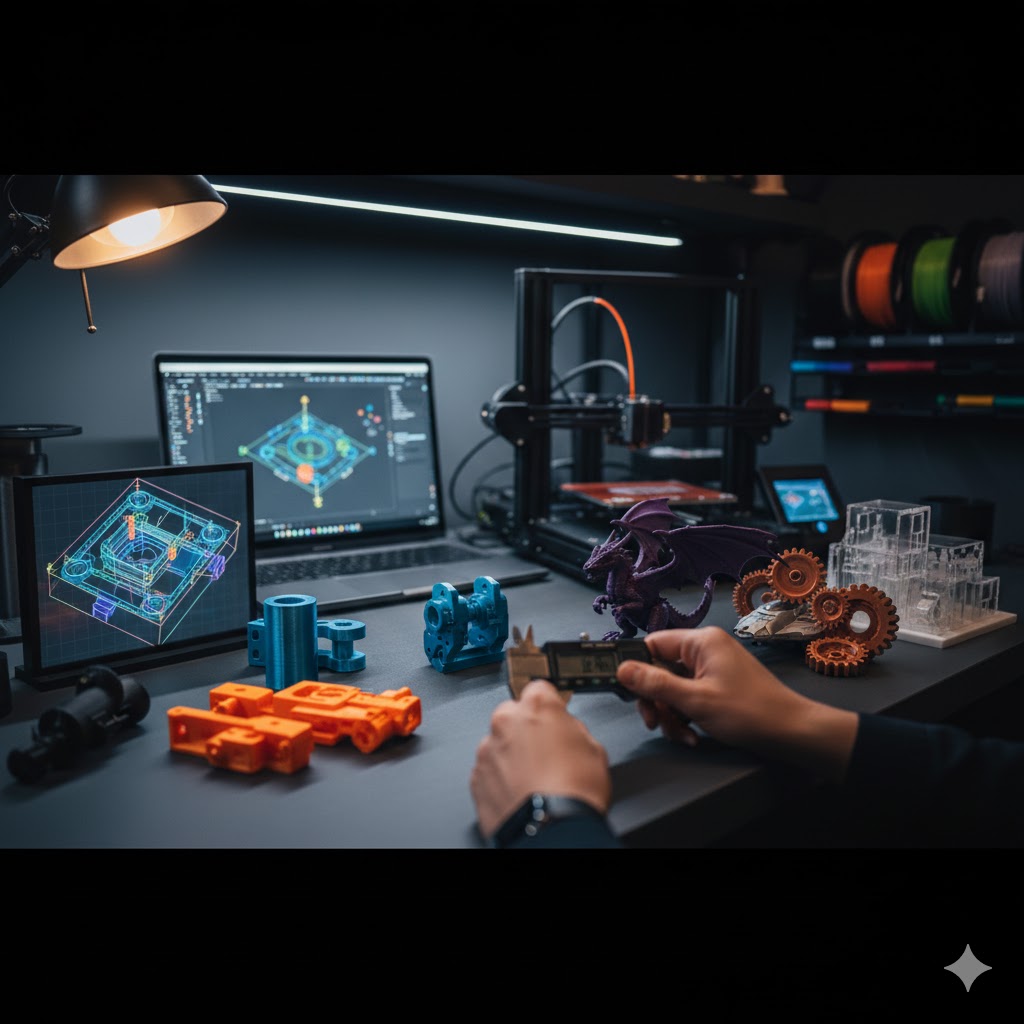 A collection of custom 3D prints